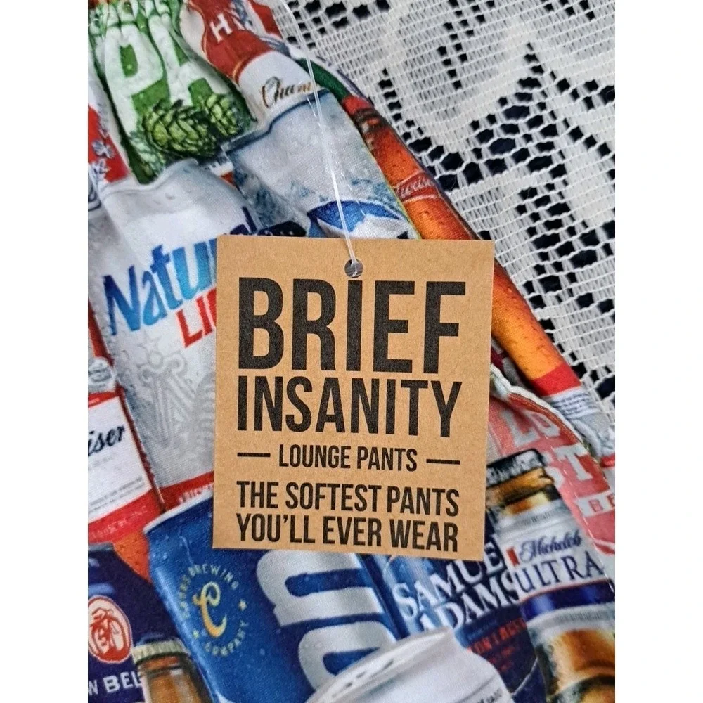 Brief Insanity Beers‎ of America Lounge Pants XXL Pockets Novelty Sleepwear NWT